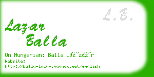 lazar balla business card